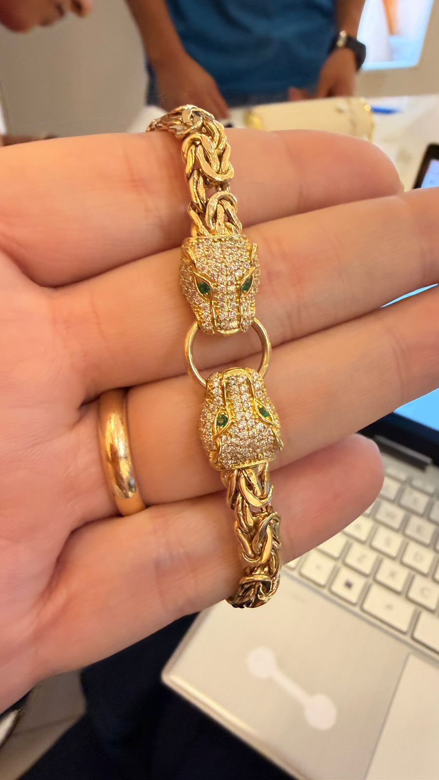 PULSERA PANTERA BIZANTINO 10K 9.8GR